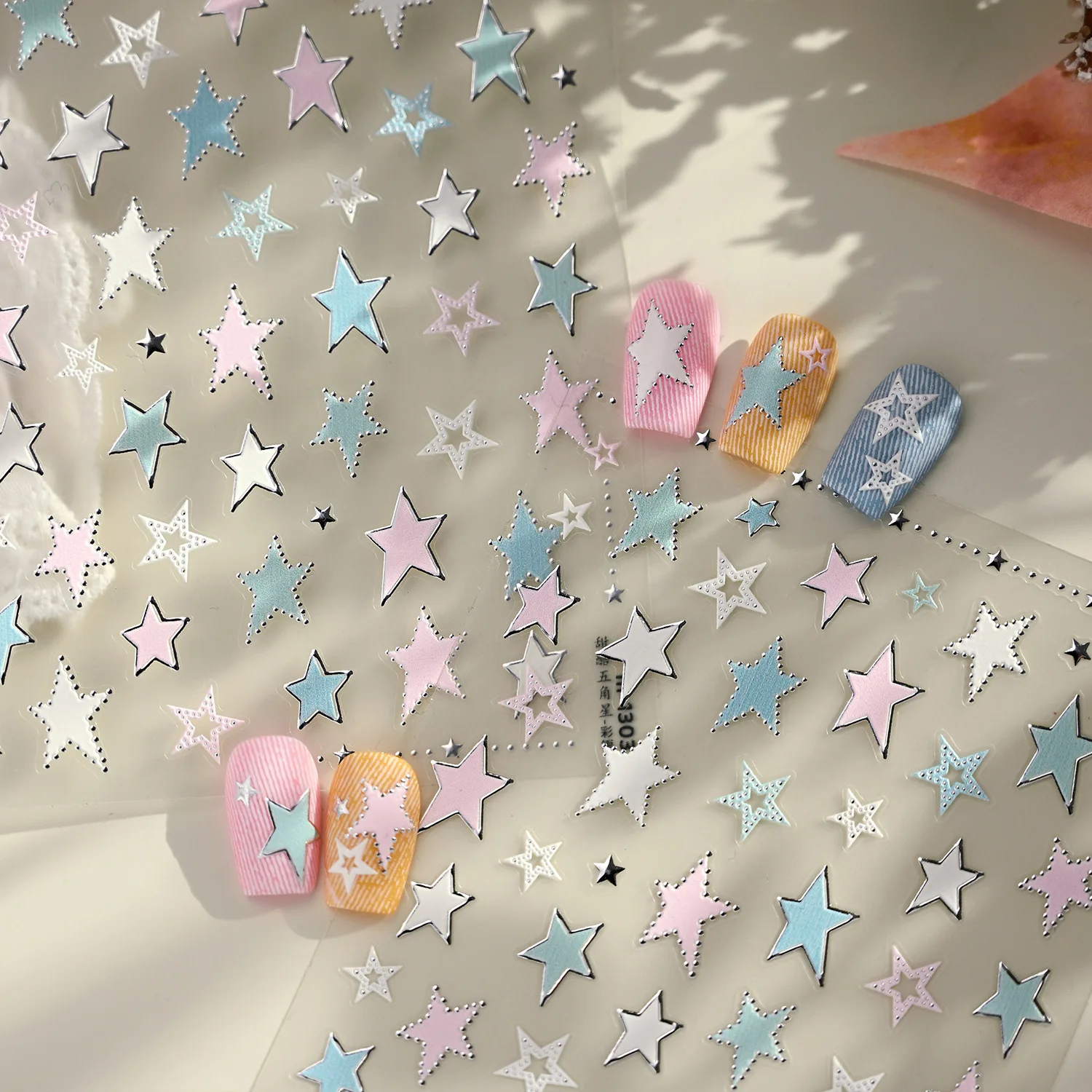 

Cute Star Nail Stickers New Autumn and Winter Color Silver Simple Nail Stickers DIY Nail Art Decoration Manicure Decals Gifts