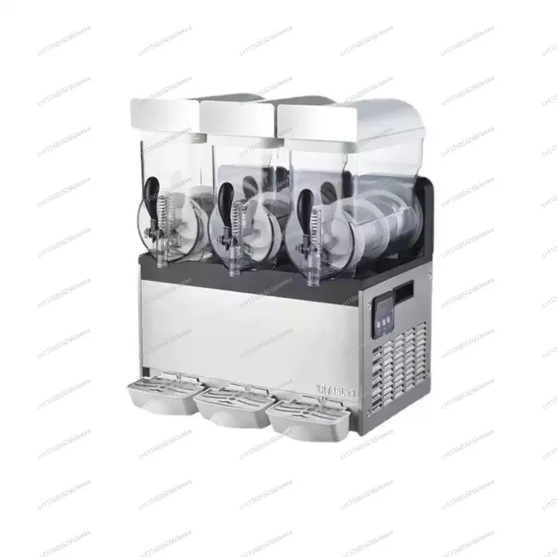 Commercial Dual Tank 18L Stainless Steel Slush Machine High Power Frozen Drink Maker for Bubble Tea Shop