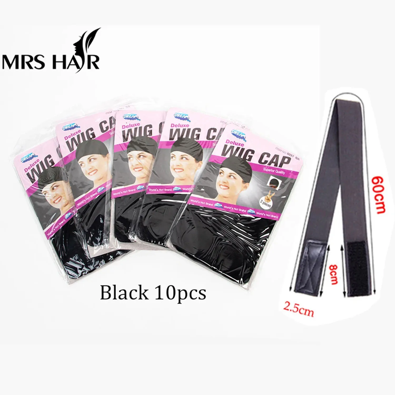 

5Bags 10PCS Black/ Beige/ Brown/ Red brown Top Stocking Wig Cap Hair Net For WeaveHair Wig Nets