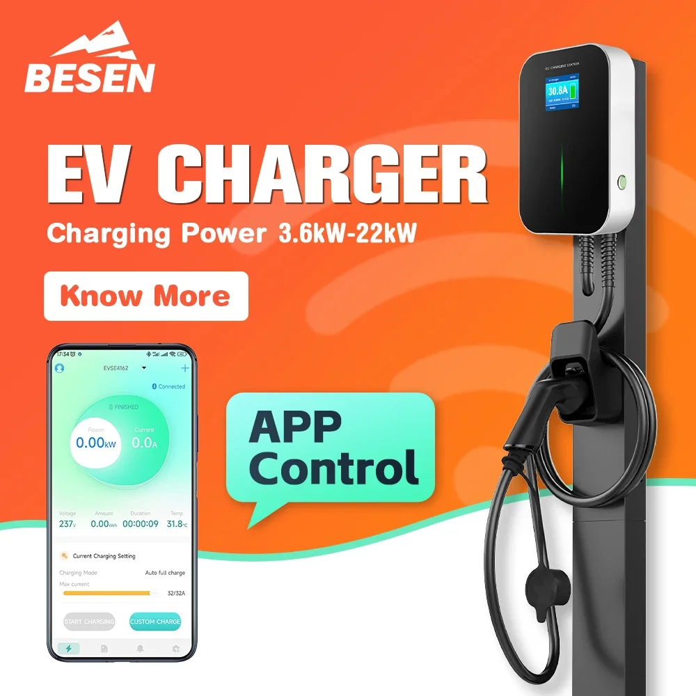 BESEN Factory Direct WALLBOX EV CHARGER 7kW APP household AC EV charger station for electric car