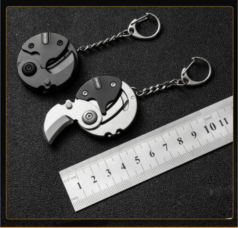 Multifunctional Keychain Screwdriver Hexagon Coin Outdoor EDC Tool Hexagon Folding Coin Knife Pocket Fold Mini coltello Gear Pee