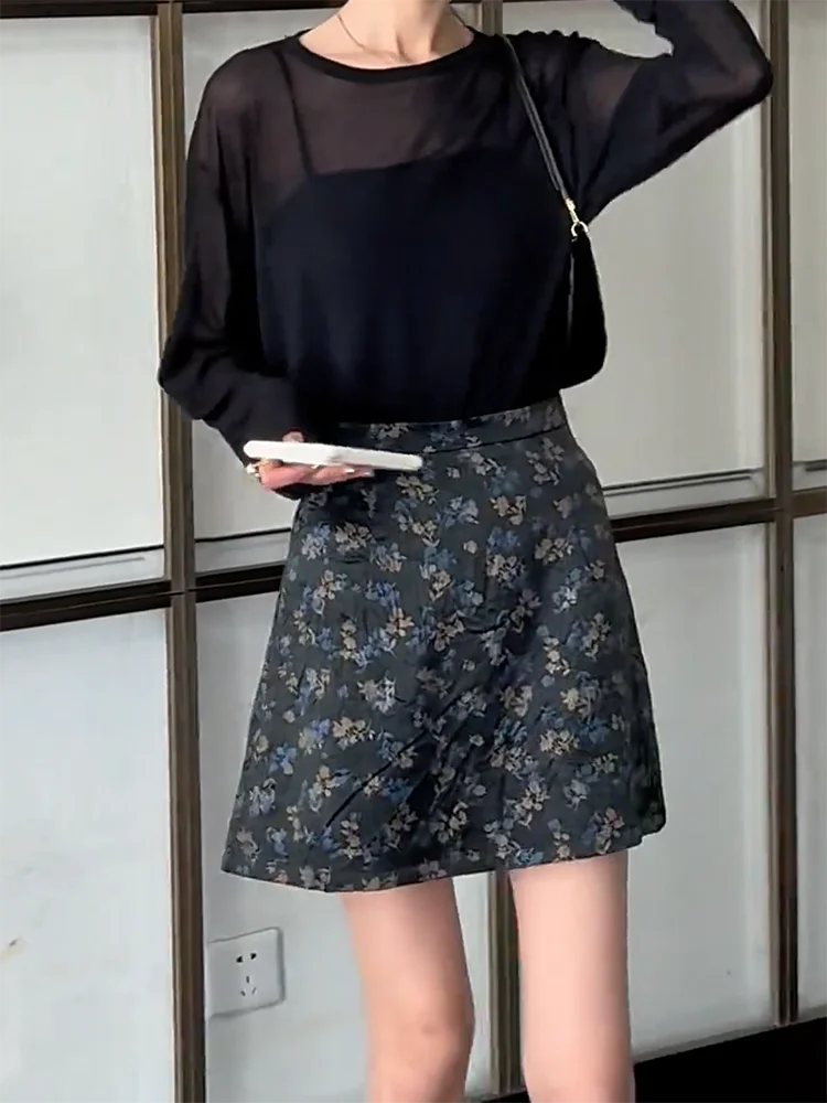 

Модная юбка А-силуэта для похудения, свободного кроя, летняя, новинка 2024 года, в корейском стиле, повседневная, универсальная, средней длины