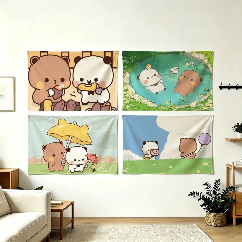 C-Cute Panda Bubu Dudu  Flag Suitable For Party Club Outdoor Interior Wall Decoration Banner Fans Gift