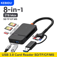 USB 3.0 Card Reader SD Micro SD TF CF MS Compact Flash Card Adapter for Laptop PC Multi Card Reader 8 in 1 Smart Card Reader