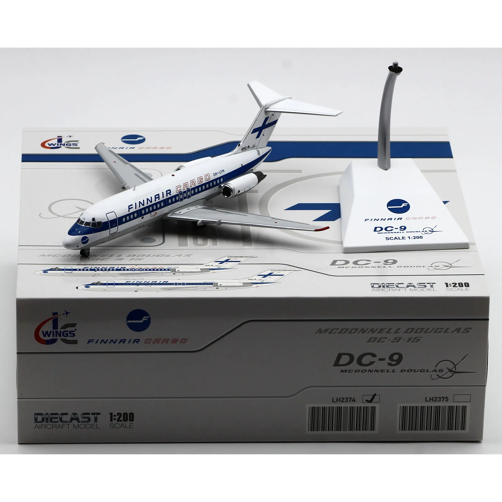 

LH2374 Alloy Collectible Plane Gift JC Wings 1:200 Finnair Cargo McDonnell DOUGLAS DC-9-15(F) Diecast Aircraft Jet Model OH-LYH