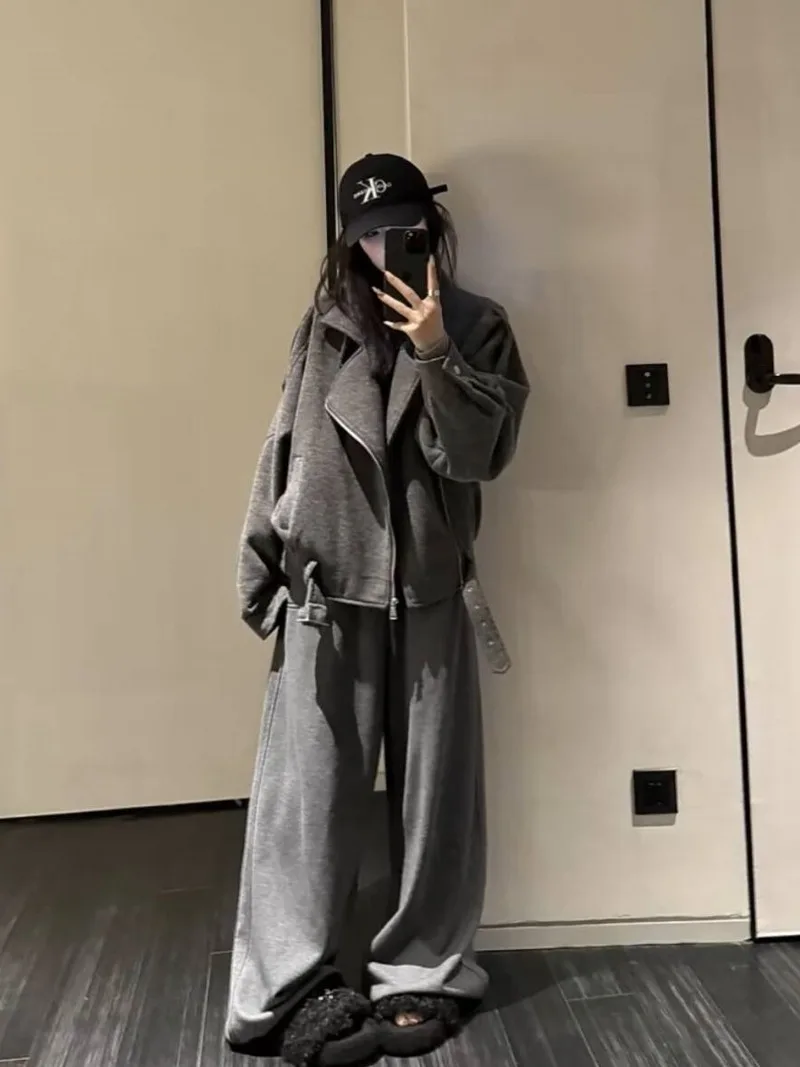 Korean Version of High-end Gray Short Woolen Women Coat With Loose Silhouette Temperament 2025 Autumn and Winter New Collection