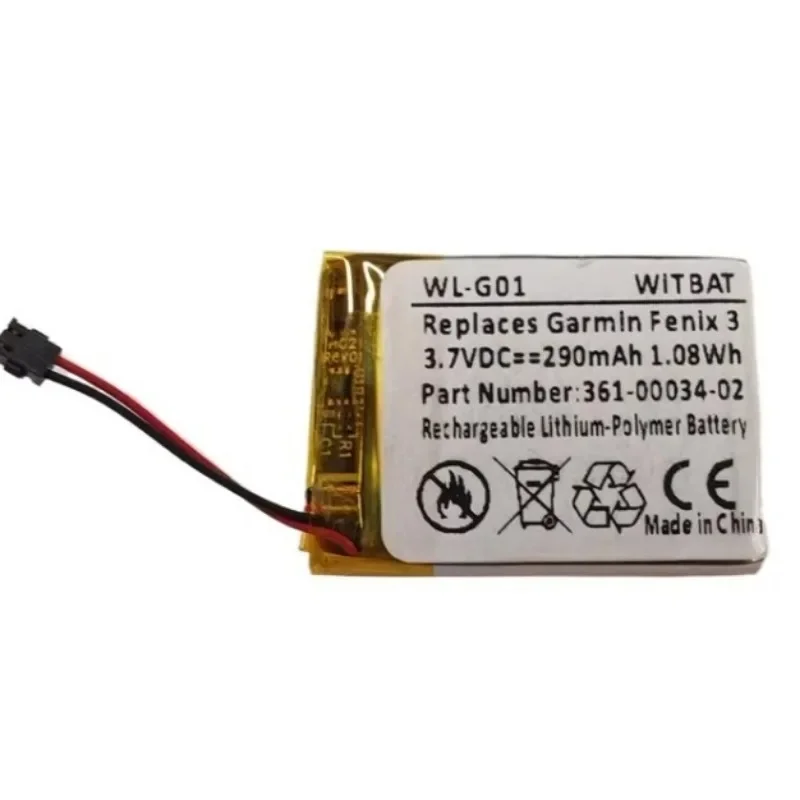 High Quality New Smartwatch Battery 3.7V 290mAh For Garmin 361-00034-02 Fenix Fenix 3 HR3