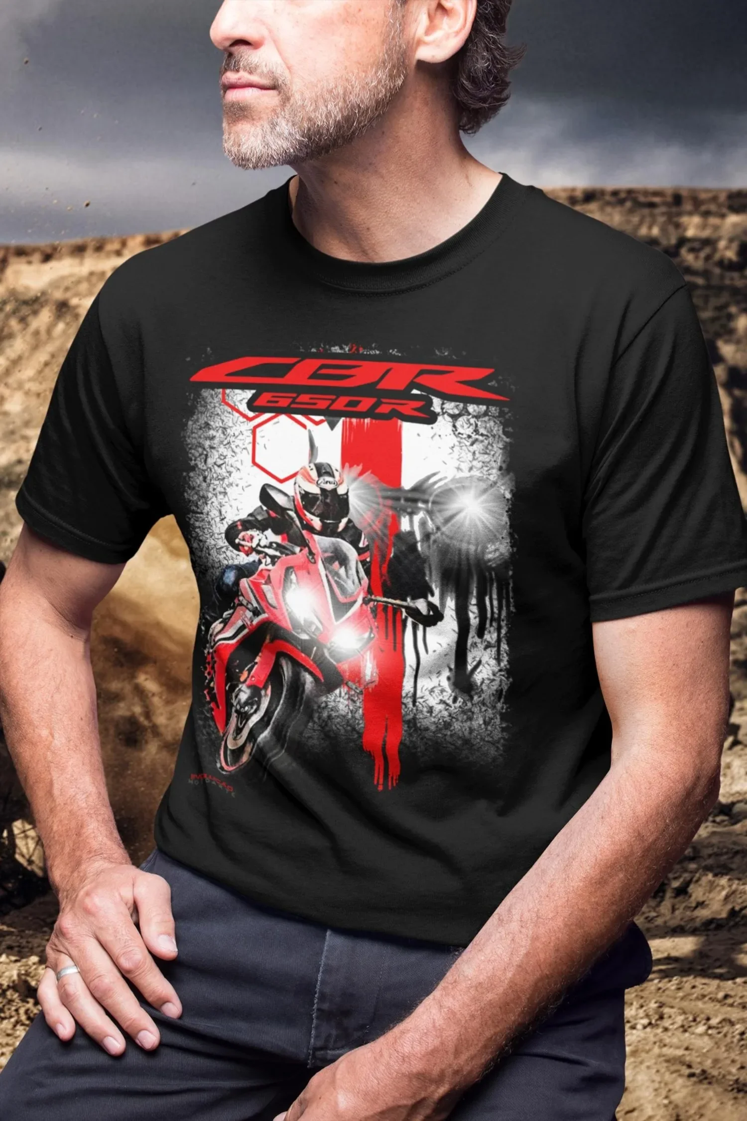 

370@EY H-moto.onda CBR650R Skull T Shirt The Speed Demon Motorcycle Tee Inline Four Rider Graphic Top For H-moto.onda Fans Biker