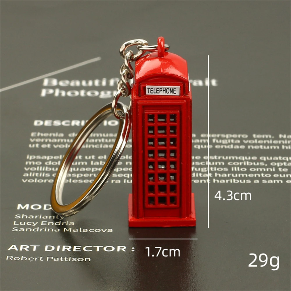 Creative Mini London Telephone Booth Keychain Retro Double Decker Bus UK Mailbox Key Ring Tourist Souvenir Bag Pendent