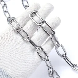 1 Meter 304 Stainless Steel Chain Traction Tag Chandelier Clothes Drying Iron Chain Pet Dog Choker1.2/1.5-12m ​Collar Clotheslin