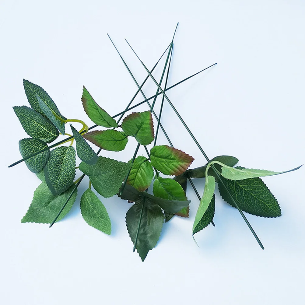 

100pcs Artificial Flower Stems Decorative Plastic Base for Wedding Home Garden Office DIY Floral Arrangement Bouquet