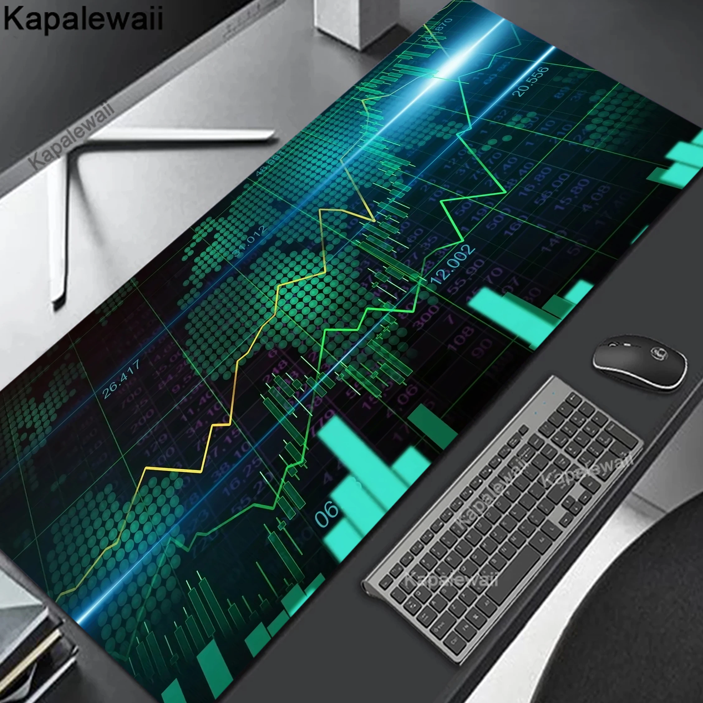 

Large Mouse Mat Cute Mousepad Stock Market Chart Pattern Big Desk Mat 40x90cm Rubber Keyboard Mats Desk Pad Best Mouse Pad