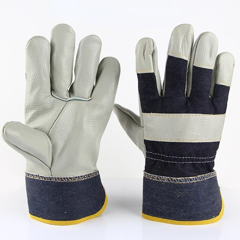 Welding Work Gloves Soft Thick Genuine Cowhide Working Gloves Wear Resistant Grinding Cutting Handling BBQ Heavy Duty Gloves