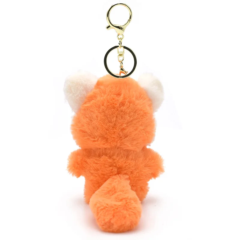 Cartoon Kawaii Orange Raccoon Doll Plush Toy Keychain Simulação Criativa Animal Plush Pingente Moda Mochila Charme Kids Gift