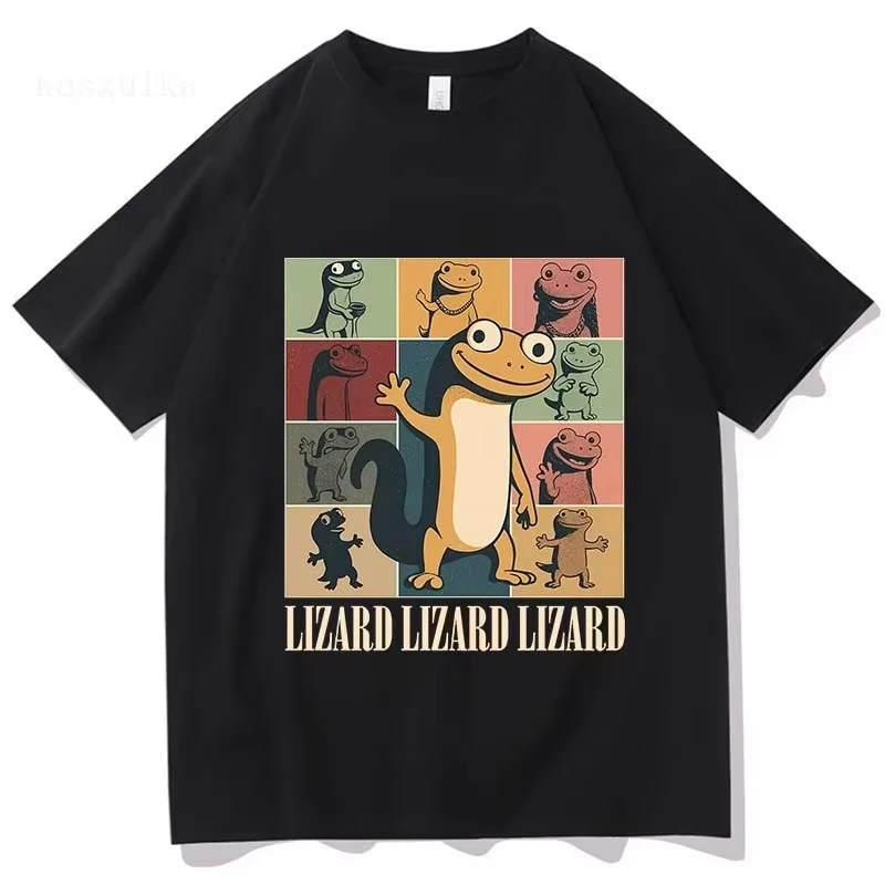 Camisetas Impresas En Dibujos Animados De Lagartos A Camisetas De Cuello De Manga Corta De Moda