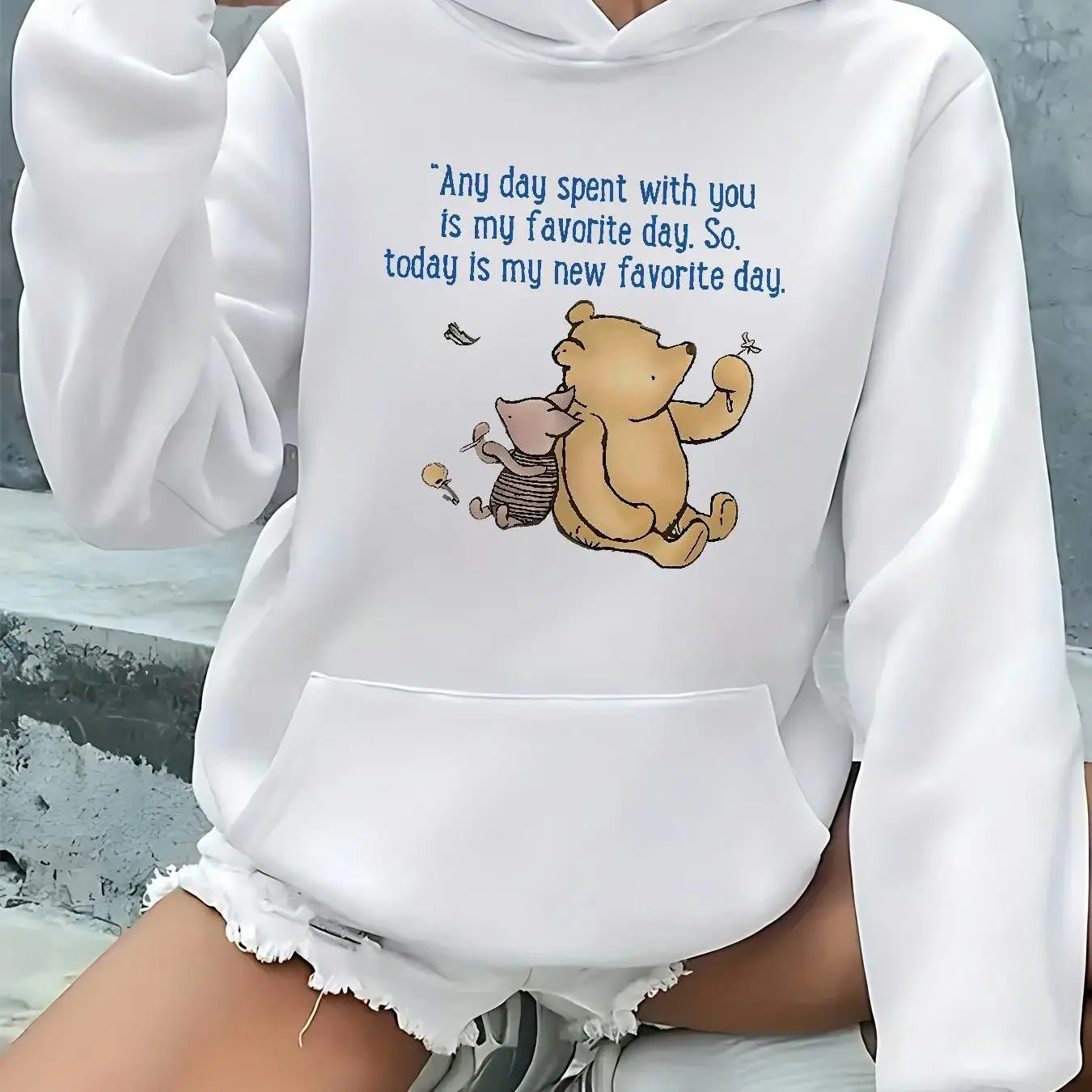 Disney Winnie The Pooh Damen Hoodie Herbst Winter Fleece Casual Unisex Pullover Sweatshirt Kleidung Hoody Übergroße Streetwear