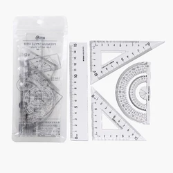 M&G 1 Set Ruler Suit 15cm Straightedge 180 Degree Protractor 45 Degree Triangle Ruler 60 Degree Triangle Ruler Stationery Set