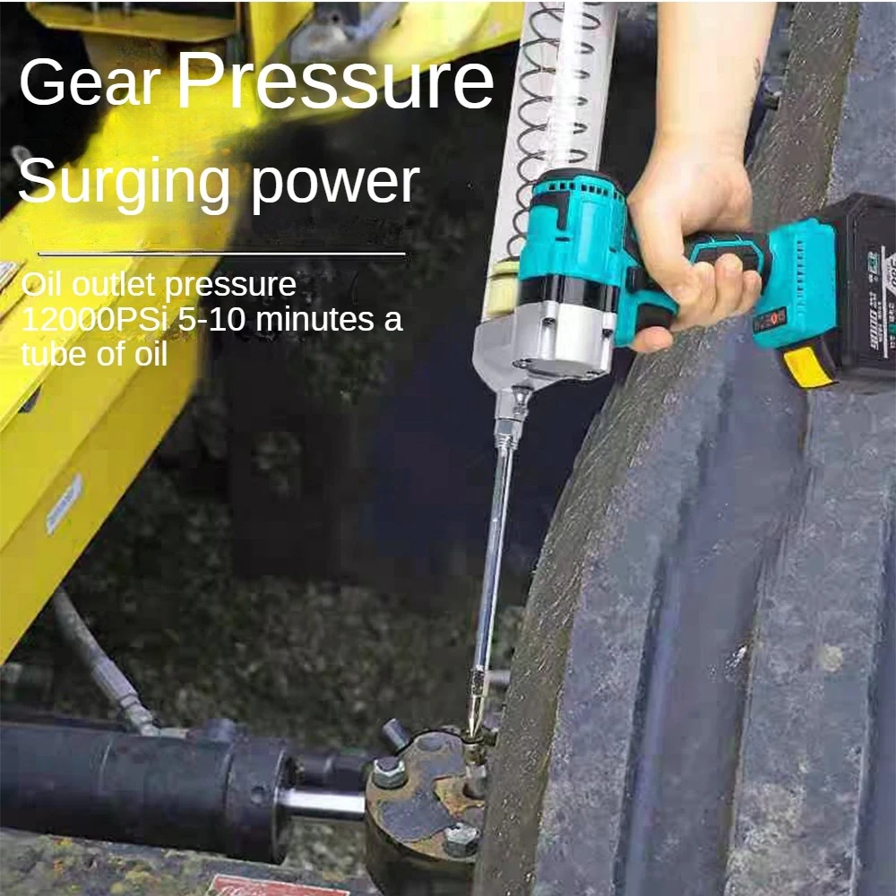 Pistola per grasso elettrica senza spazzole Pistola per grasso specifica per escavatore ad alta pressione completamente automatica wireless adatta per batteria Makita/Dewalt 18V
