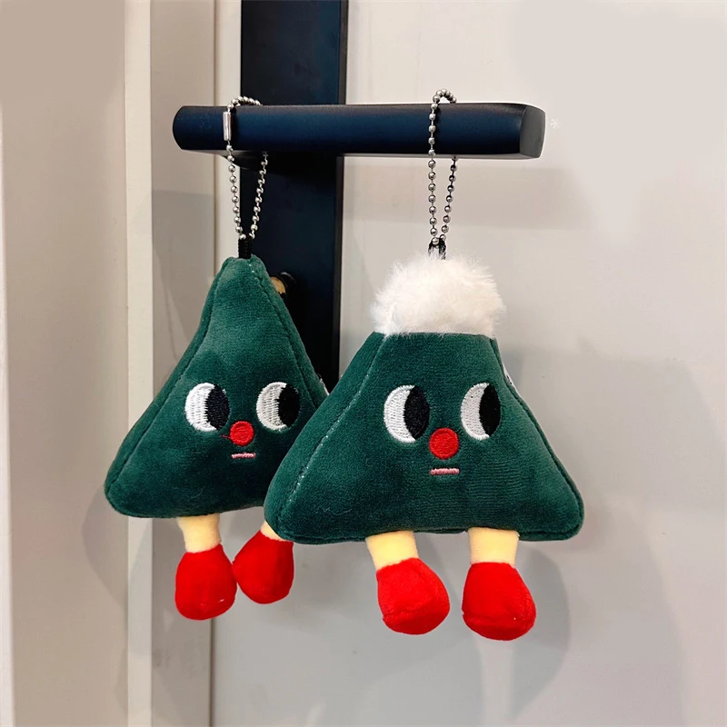 Cartoon Cute Funny Christmas Tree Plush Toy Keychain Creative Funny Pine Tree Plush Charm Backpack Charm Couple Birthday Gift