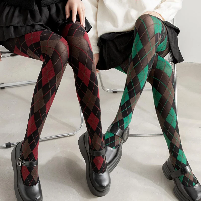

Japanese Tights Retro Plaid Pantyhose JK Lolita Thigh High Stockings Lingerie Sexy Stockings Women Slim Tights Pantyhose Legging