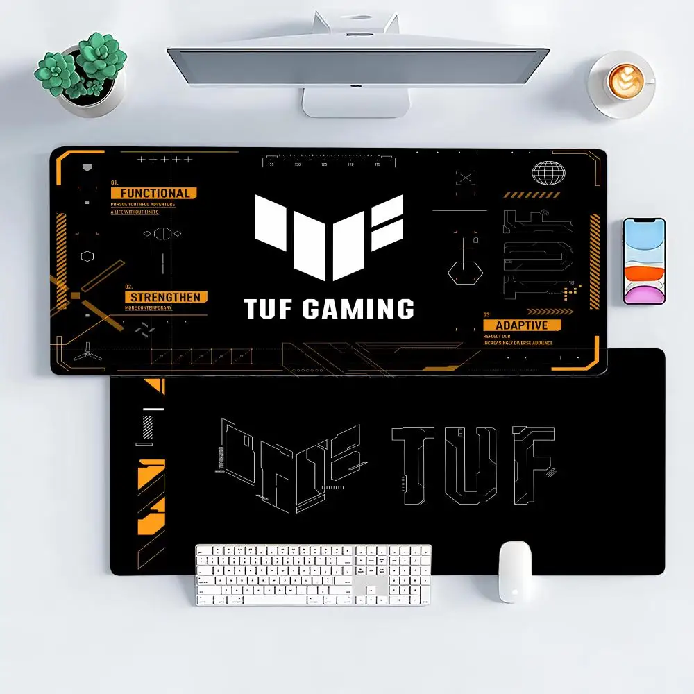 

Большой игровой коврик для мыши TUF, аксессуары для компьютерных офисных игр, XXL, резиновые противоскользящие коврики для клавиатуры с прошитыми краями, длинные настольные коврики