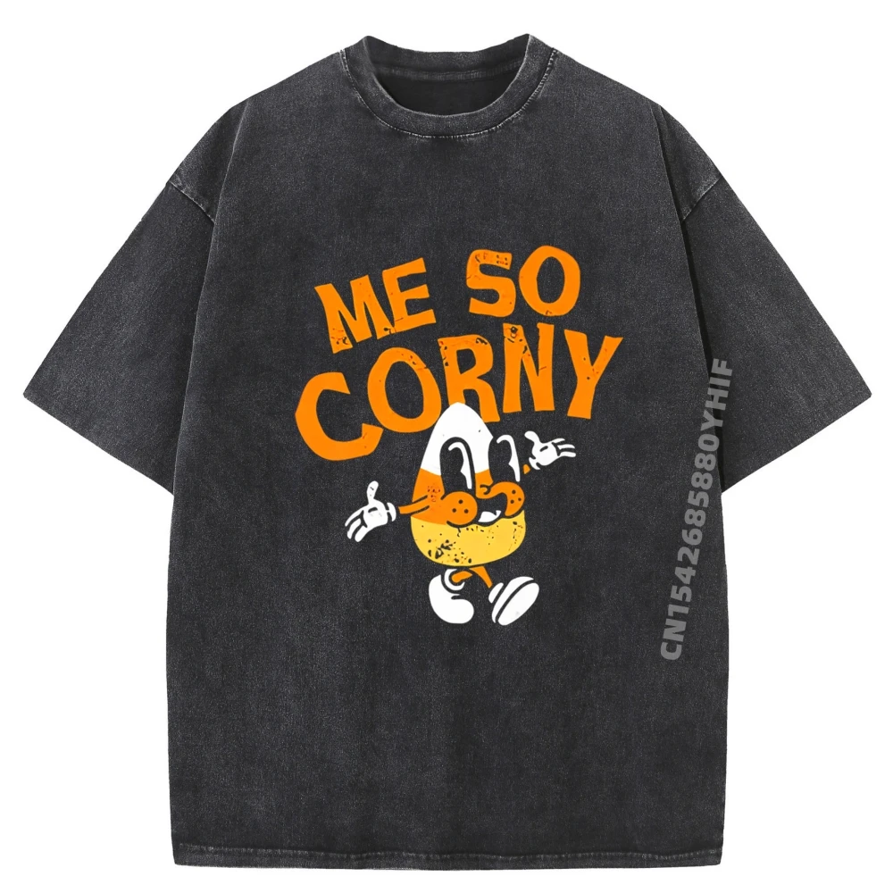 

Me So Corny Мужская корейская модная мужская одежда Роскошный дизайн Мужская уличная одежда стираная рубашка с коротким рукавом с принтом