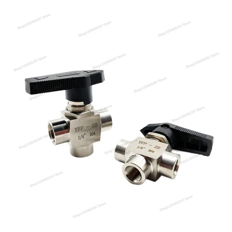 For 304 Stainless Steel Inner Wire Three-way Ball Valve 1/81/4 3/8 1/2 Inner Wire Imitation Ball Valve 1 Point 2 Points 4 Points