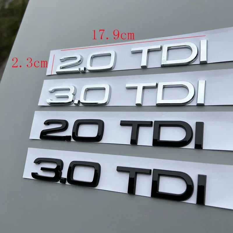 Car 3D ABS 2.0 3.0 TDI Letters Logo Badge Emblem Decals Sticker For Audi A3 A4 A6 A8 A5 Q3 Q5 Q7 Q2 V6 Styling Accessories