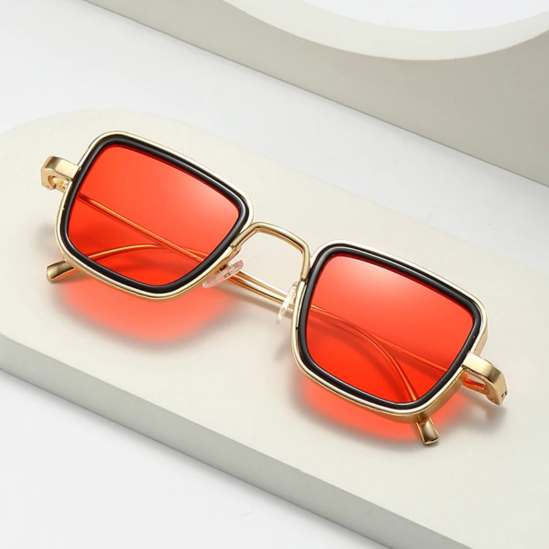 Vintage Quadratische Sonnenbrille Frauen Männer Rechteck Sonnenbrille Weibliche Metall Rahmen Brillen Oculos De Sol für Männlich Weiblich Brillen