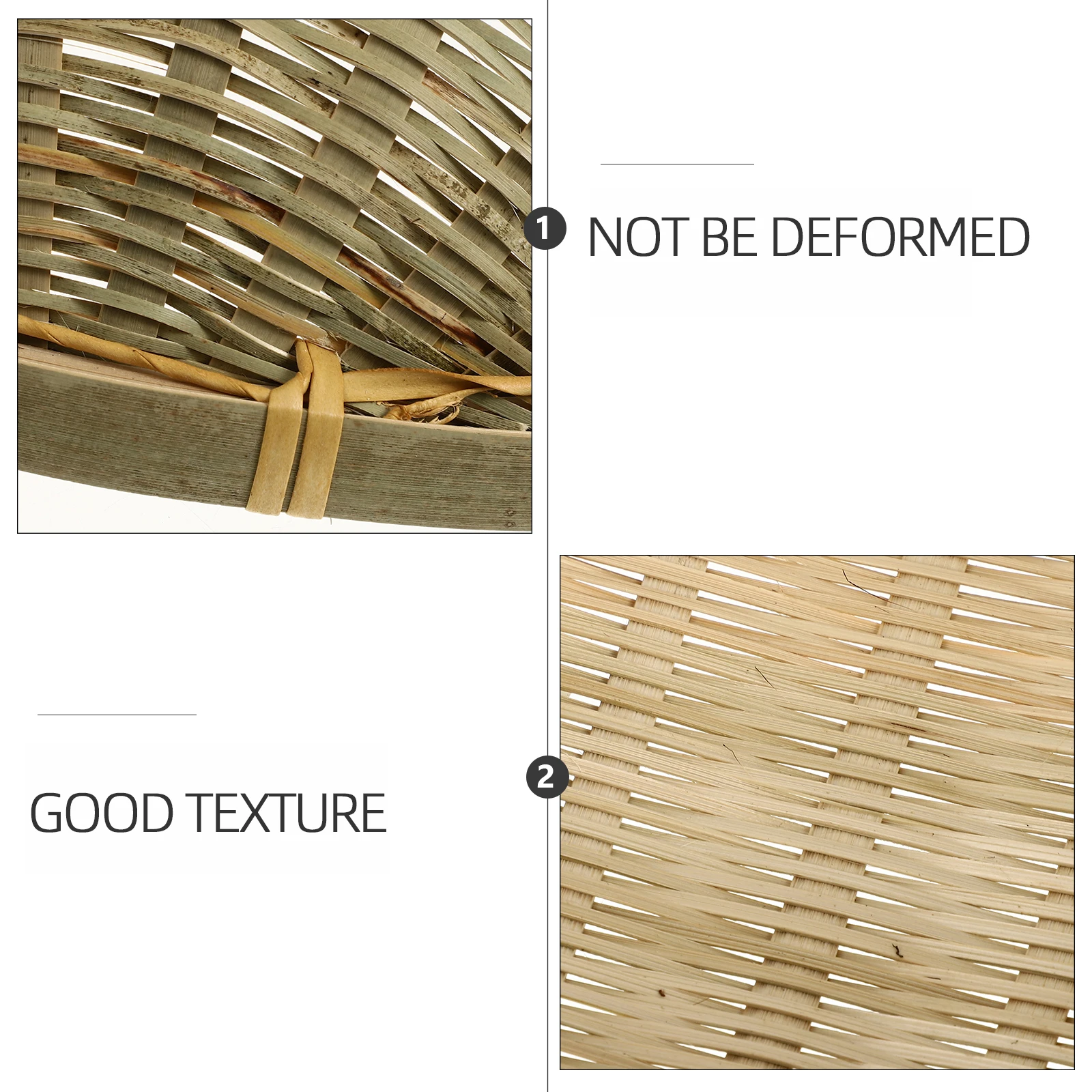 

1 pc Round Bamboo Rice Scouring Basket Woven Storage Holder Food Tray Snack Container Home Kitchen Organizer Tool Bamboo