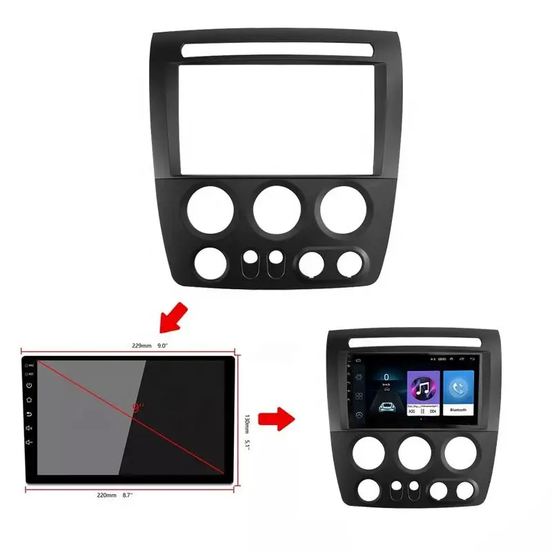 Car Refitting CD DVD Radio Fascia Frame for 2005-2010 HUMMER H3 (LHD) 2DIN Stereo Dash Face Plate Frame Panel Mount Kit