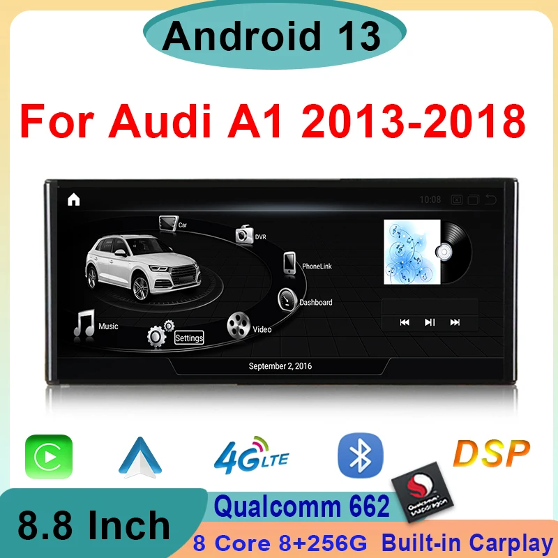 

Factory Price Android13 Qualcomm 662 Car Radio For Audi A1 2013-2018 GPS Navigation Multimedia Player CarPlay Video Stereo Auto