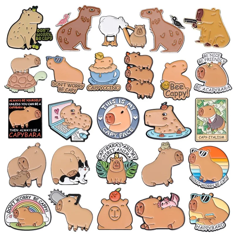 Эмалированные-булавки-с-милыми-животными-капибара-и-его-друзья-пеликанская-черепаха-лягушка-и-кошка-брошь-аксессуары-металлический-значок-подарочные-ювелирные-изделия-оптовая-продажа