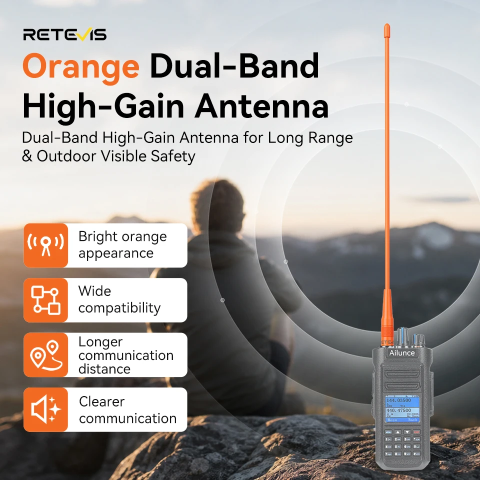 Retevis RHD-771 SMA-F Walkie-Talkie-Antenne, 39 cm, High-Gain-Ersatz für Baofeng UV-5R H-777 RT5R Radtel RT-950 PRO – Detail 3