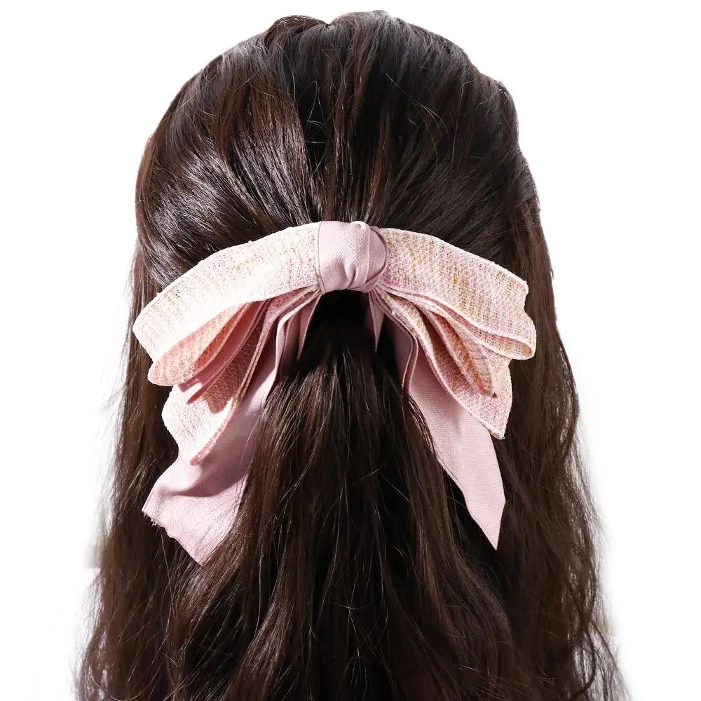 Sweet Vintage Temperament Resin Ribbon Party Women Hair Accessories Korean Style Hair Wear Bow Banana Clip Vertical Clip