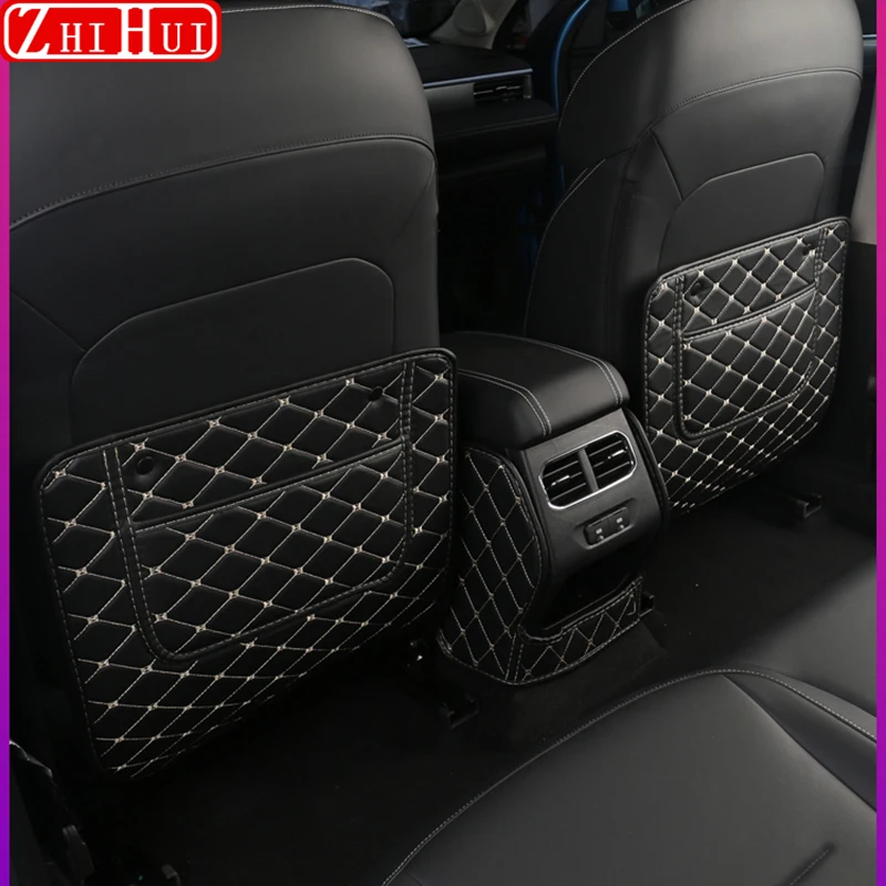 For Haval M6 2024 2023 2nd Gen M6 Plus Car PU Leather Anti Kick Mat Pad Anti-kick Protector Mats Seat Back Protector Accessories