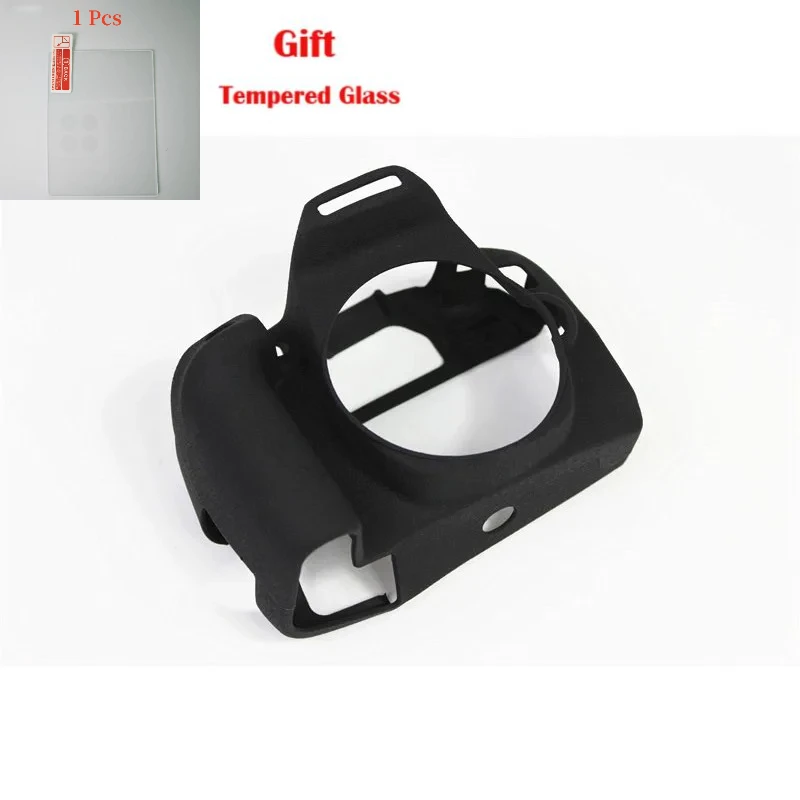 

For Canon SLR EOS 850D Camera Bag , Protective Body Case Skin protector cover Silicone Case + Tempered Glass LCD Protective Film
