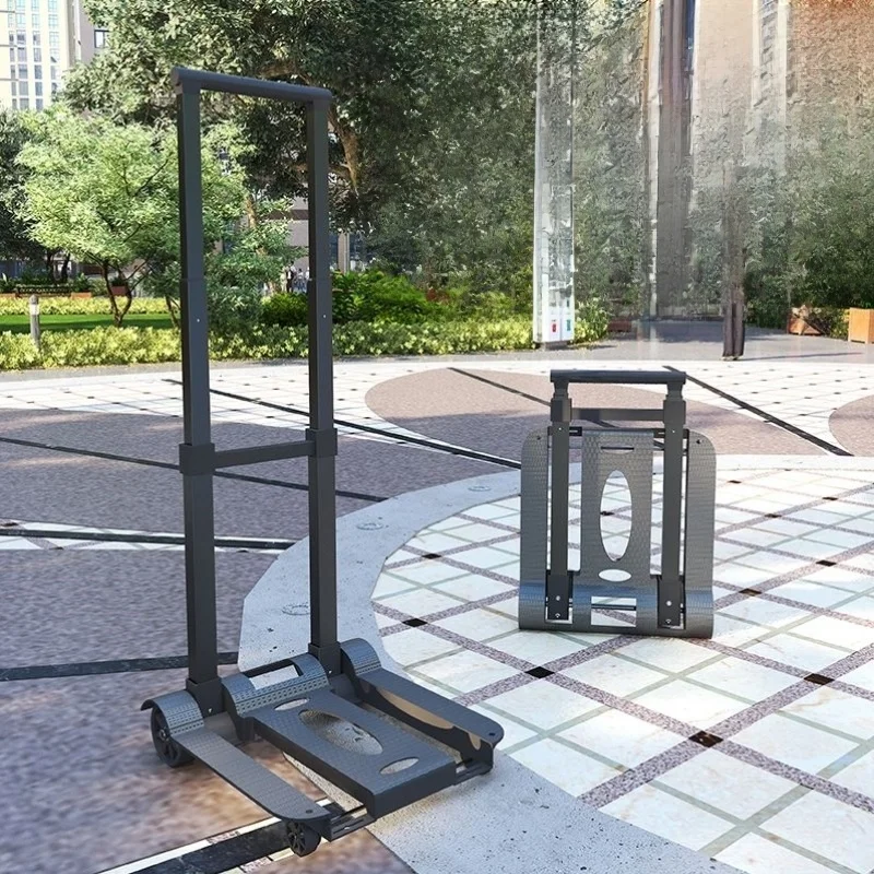 four-wheel-aluminum-alloy-hand-truck-portable-shopping-cart-retractable-handle-storage-vehicle-groceries-transporter