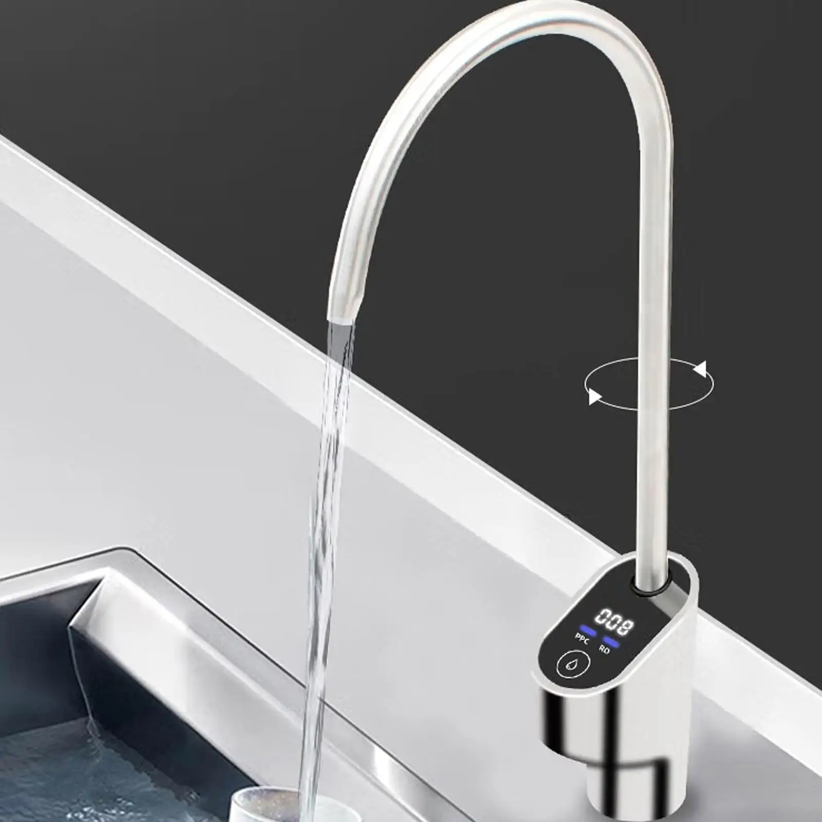 Imagem -04 - Smart Touch Screen Faucet para Cozinha Tds Display Digital Filtração de Água Dn10 24v