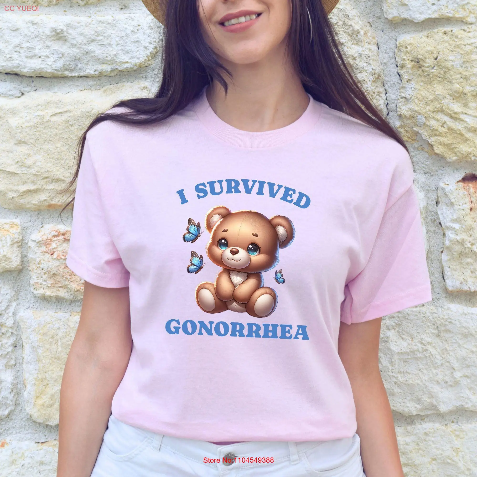 

Survived Gonorrhea T Shirt STD Unhinged Dark Inappropriate Adult Humor Offensive Bachelor Bachelorette Party