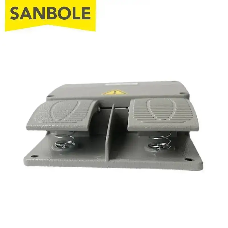 Foot Switch YDT1-16 Pedal Type Silver Contact Aluminum Shell Gray Machine Tool Accessories Double Feet Tread 10A 250V view 4