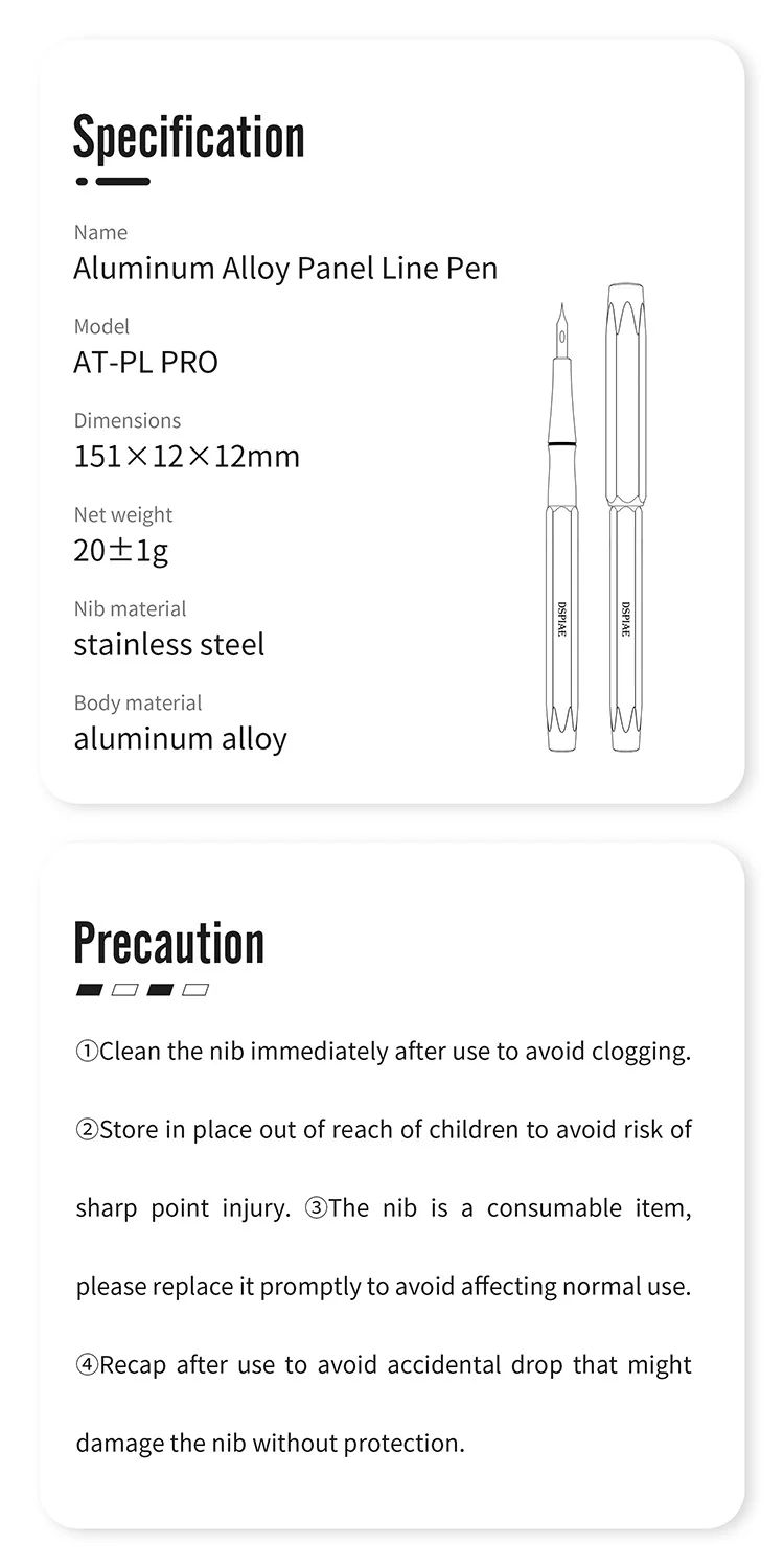 DSPIAE AT-PL Pro Aluminiumlegierung Panel-Line-Stift Anti-Roll Sechseckiger Schaft Ergonomisch 14,5g Edelstahlspitze für Modellbau-DIY-Werkzeug – Detail 10