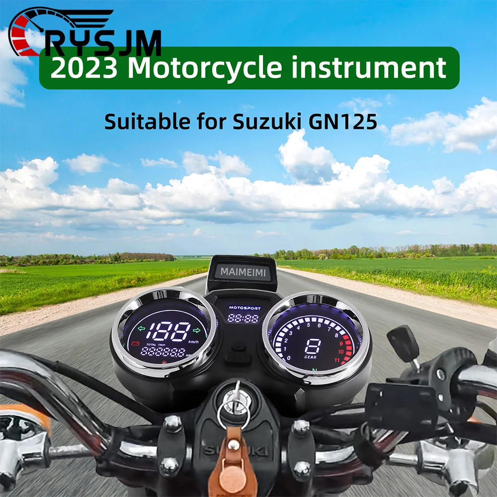 SS Motorcycle Speedometer Digital Odometer Meter Gauge Large Screen Full Anti-glare Display Multifunction Instrument Dashboard