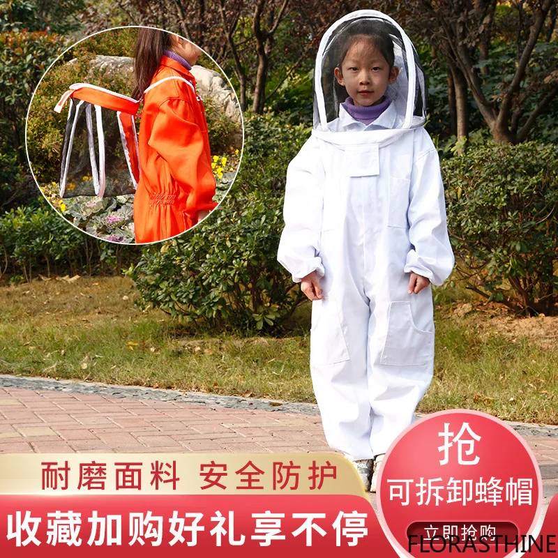 Export Protective Clothing White Orange Orange Cotton Children's Children's Onesie Anti-bee Clothing Space Anti-bee Cap