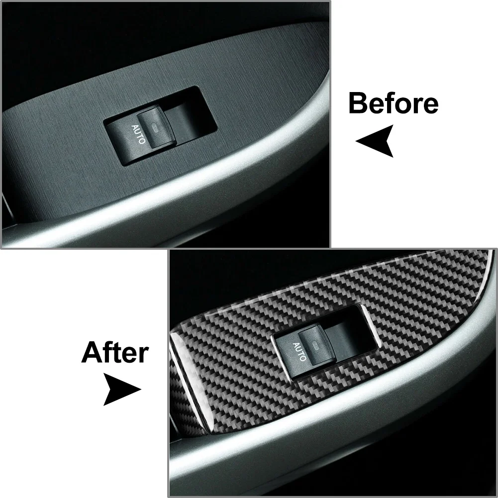 8 Pcs LHD Car Door Window Lift Switch Panel Cover Trim For Toyota Prius 2012 2013 2014 2015