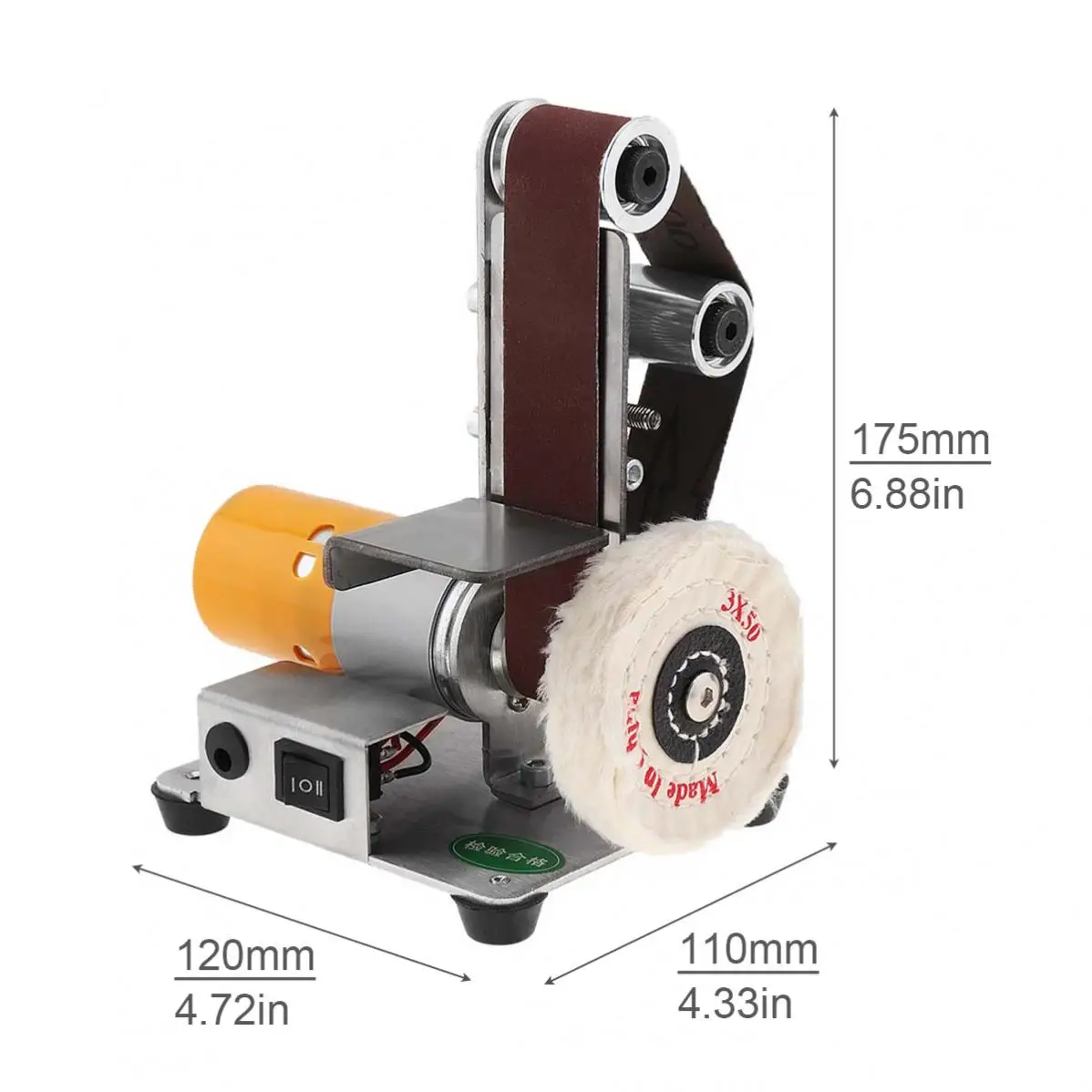 Electric Belt Machine Sander Sanding Grinding Polishing Machine Abrasive Belts Grinder DIY Polishing Cutter Edges Tool