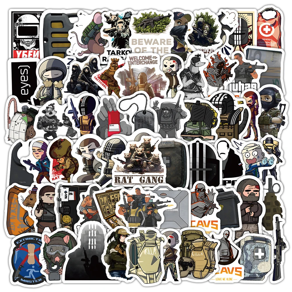 10/30/50/100 Uds juego Escape From Tarkov pegatinas calcomanías de dibujos animados monopatín portátil motocicleta teléfono pegatina impermeable juguetes para niños