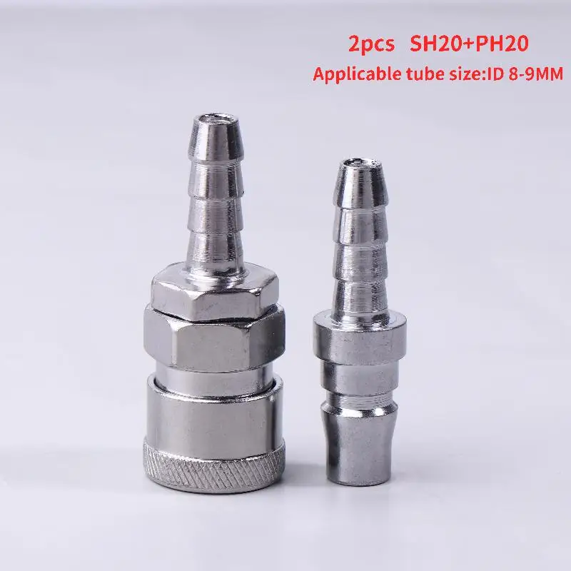 2Pcs Pneumatische Fitting Euro Typ SH20 PH20 Schnellkupplung Stecker Koppler Für 8mm Rohr Kompressor Zubehör