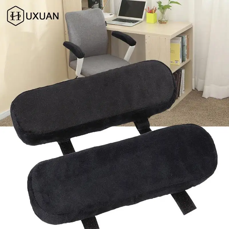 

2Pc Black Single Office Chair Parts Arm Pad Memory Foam Armrest Cover Cushion Pad For Home Office Chair Comfortable Elbow Pillow