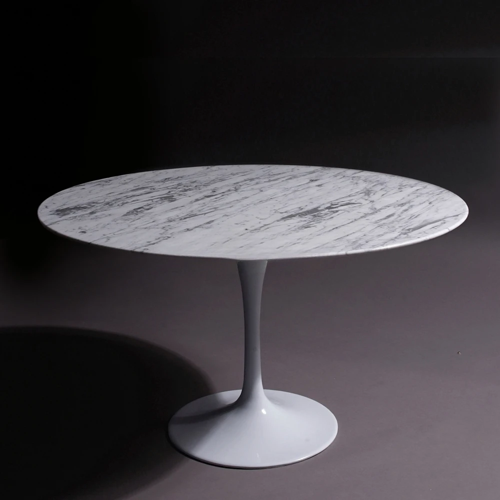 

Natural Marble Ellipse Dining Table Designer Dining Table Oval Marble Italian Modern Light Luxury